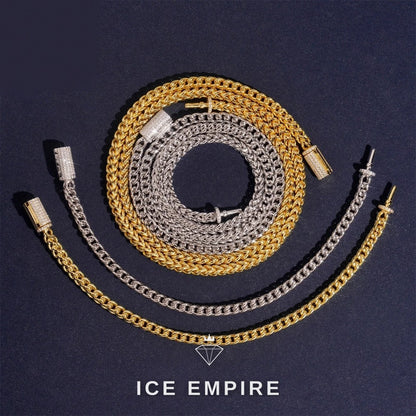 Iced Out Rose Gold Plated Moissanite Cuban Chain