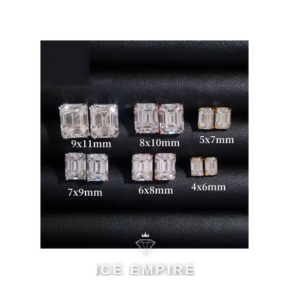 Iced Out 925 Silver Moissanite Earrings