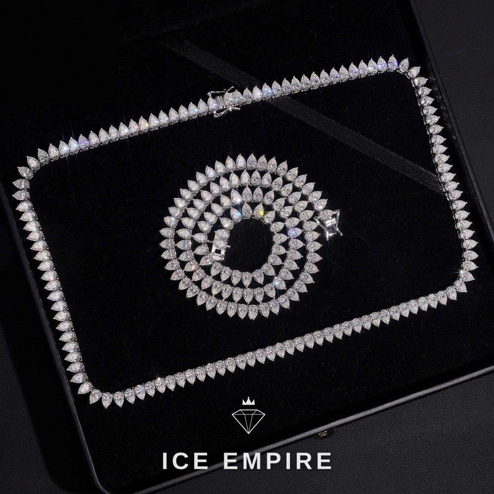 Iced Out 925 Silver Moissanite Tennis Chain