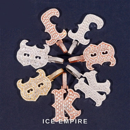 Iced Out Baguette 925 Silver Pendant
