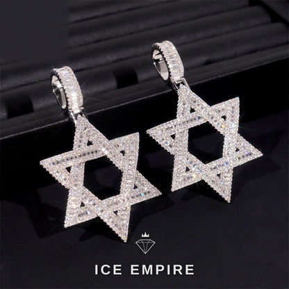 Iced Out Baguette Rose Gold Plated Moissanite Pendant
