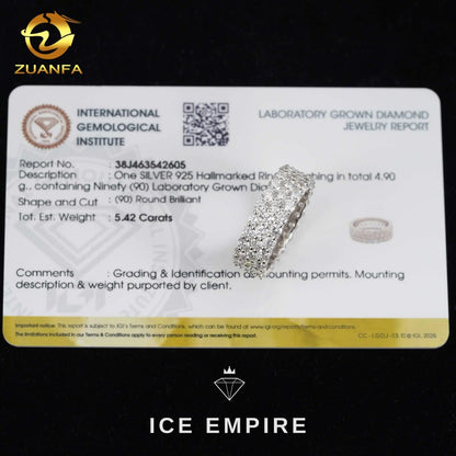 Iced Out 925 Silver Lab Grown Diamond Ring