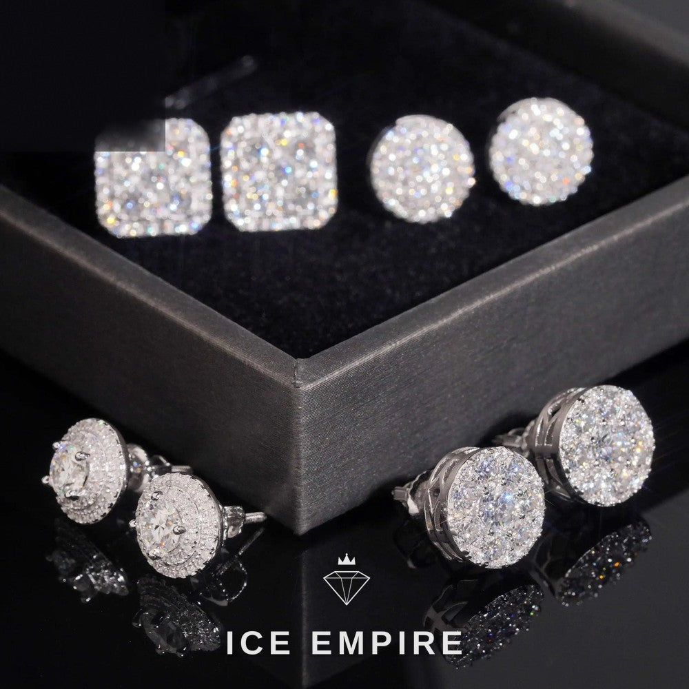 Iced Out Gold Plated Moissanite Earrings