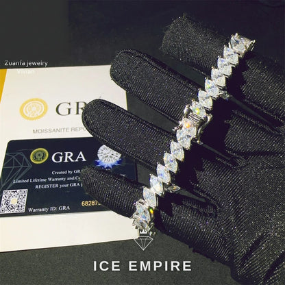 Iced Out 925 Silver Moissanite Tennis Chain