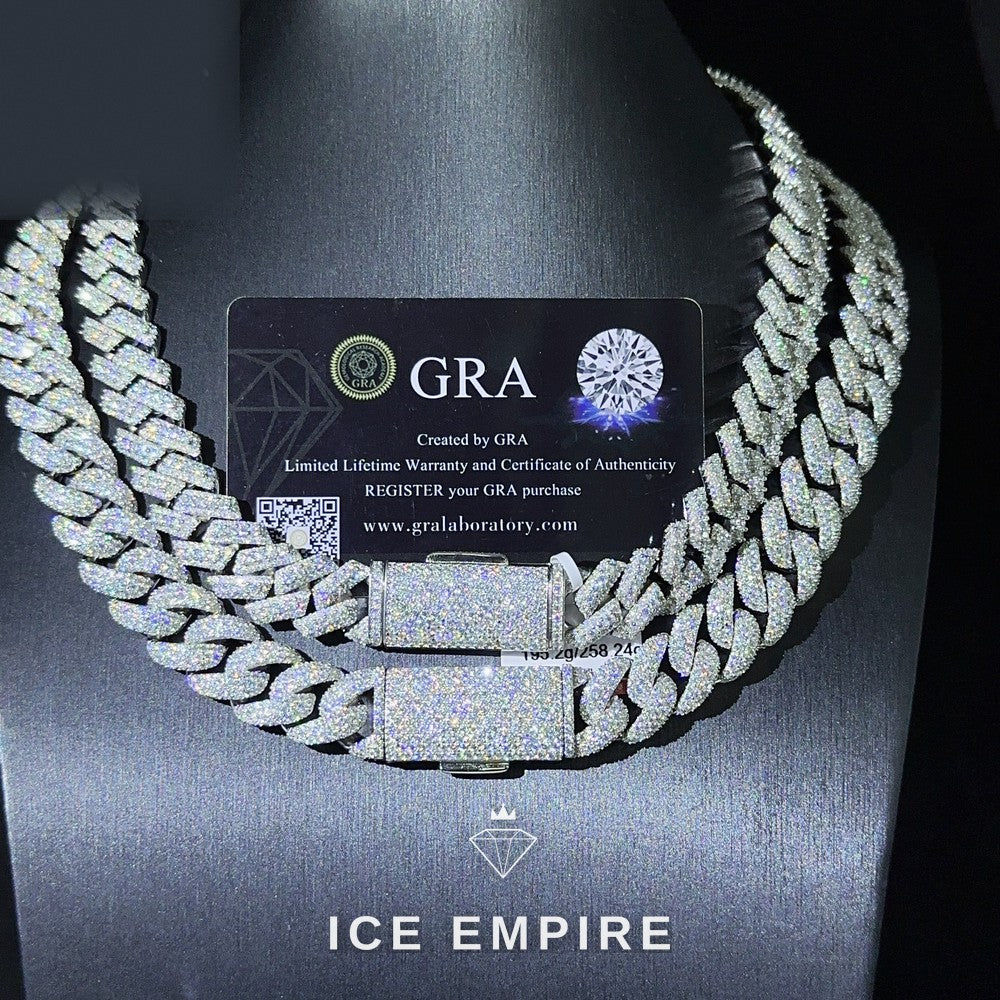 Iced Out Gold Plated Moissanite Cuban Chain