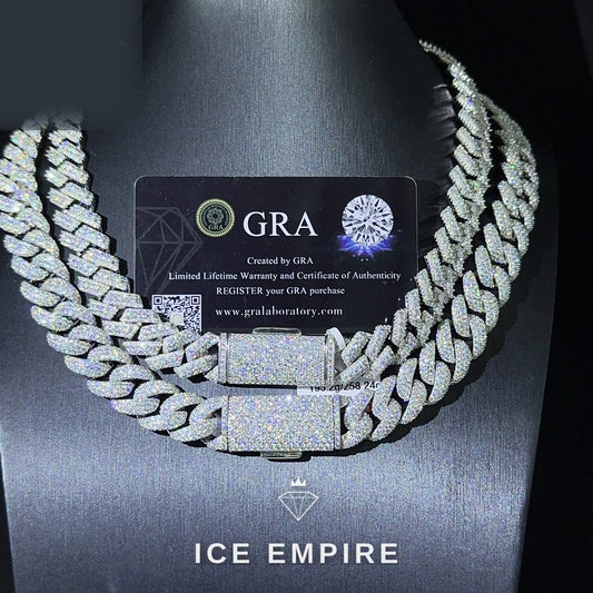 Iced Out Gold Plated Moissanite Cuban Chain