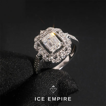Iced Out Cluster Gold Plated Moissanite Wedding Band
