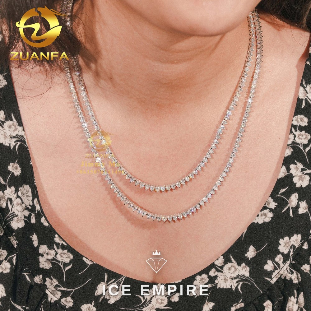 Iced Out Heart Rose Gold Moissanite Cuban Chain