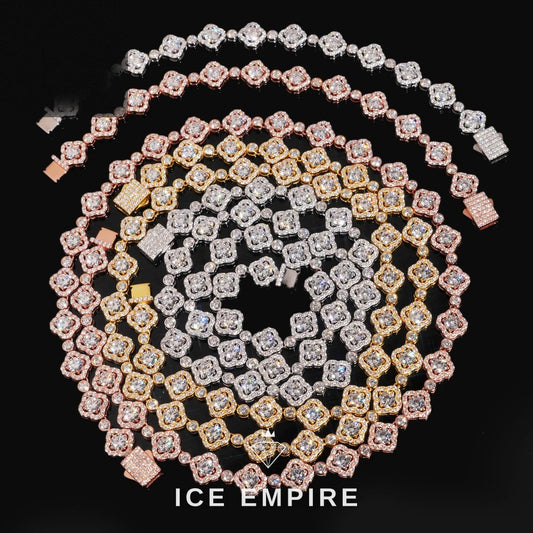 Iced Out Rose Gold Plated Moissanite Cuban Chain