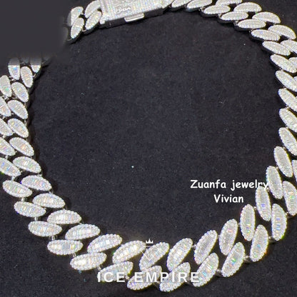 Iced Out Rose Gold Plated Moissanite Cuban Chain