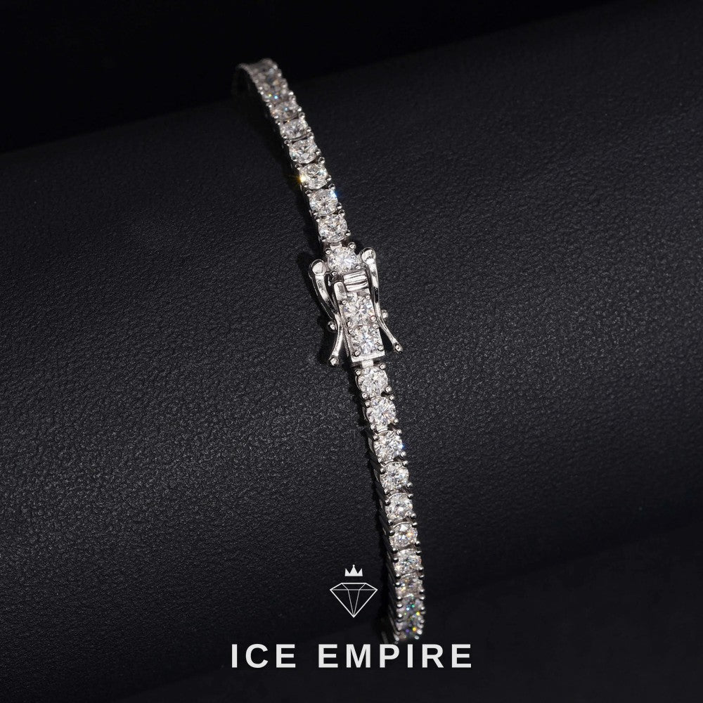 Iced Out 925 Silver Lab Grown Diamond Tennis Bracelet