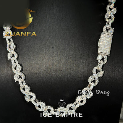 Iced Out Rose Gold Plated Moissanite Cuban Chain