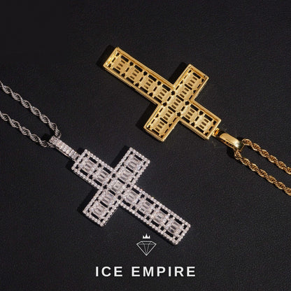 Iced Out Cross Gold Plated Pendant