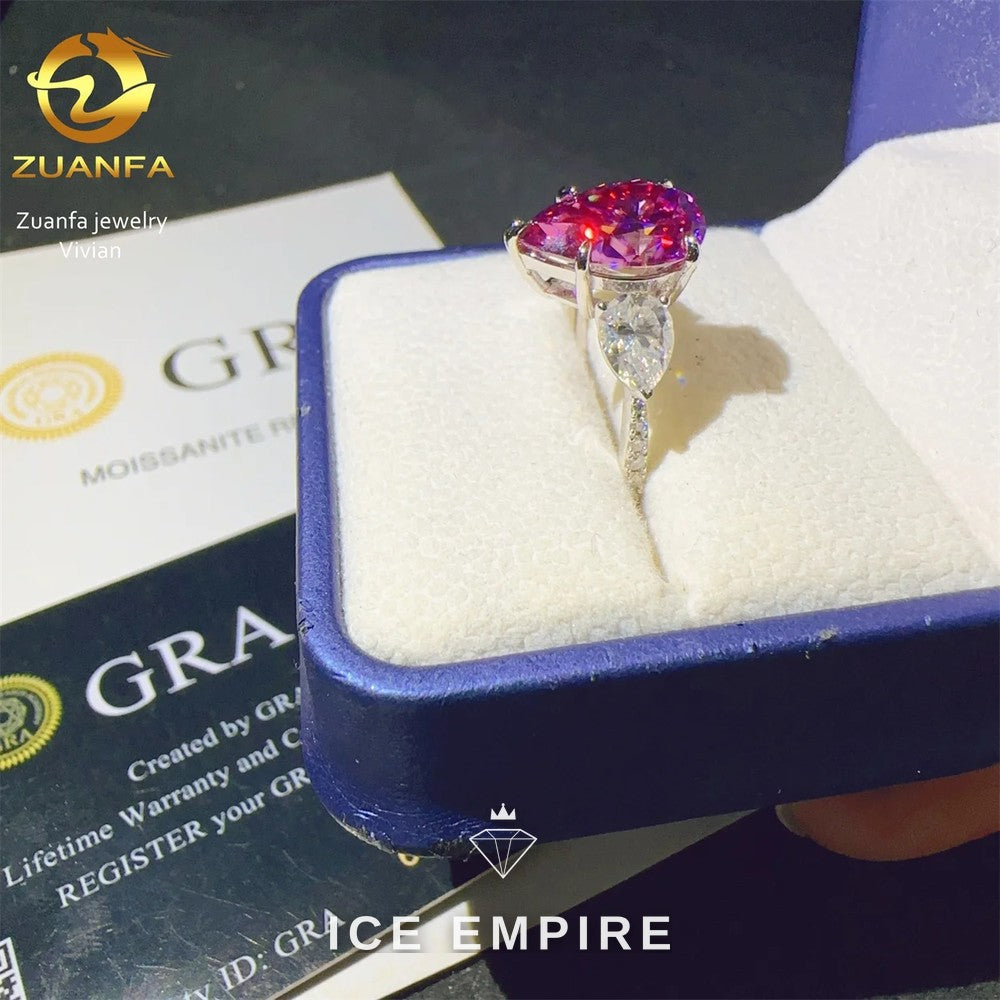 Iced Out Rose Gold Plated Moissanite Ring