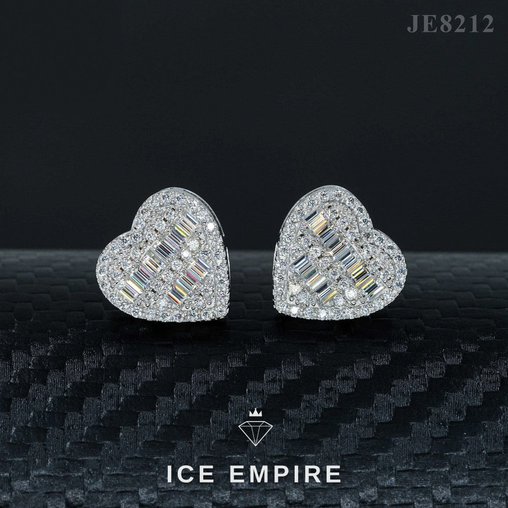 Iced Out Baguette 925 Silver Moissanite Earrings
