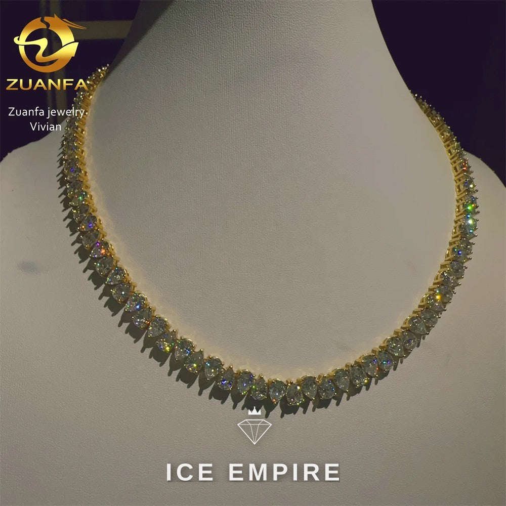 Iced Out Cross Rose Gold Plated Moissanite Cuban Chain
