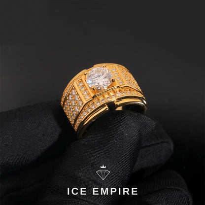 Iced Out 925 Silver Moissanite Ring