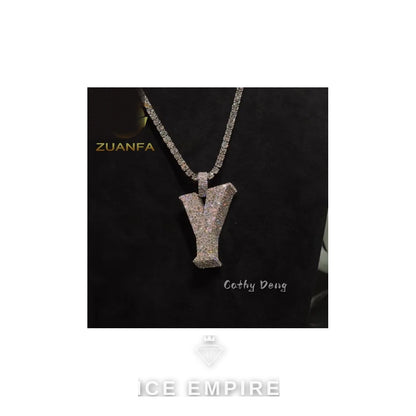 Iced Out Baguette Rose Gold Plated Moissanite Cuban Chain