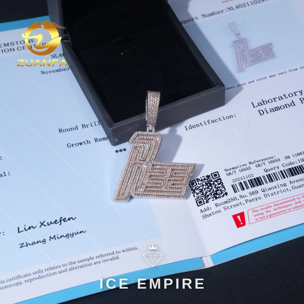 Iced Out Rose Gold Lab Grown Diamond Pendant