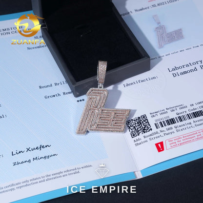 Iced Out Rose Gold Lab Grown Diamond Pendant