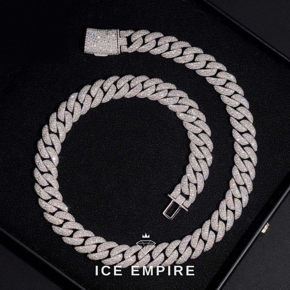Iced Out Rose Gold Plated Moissanite Cuban Chain