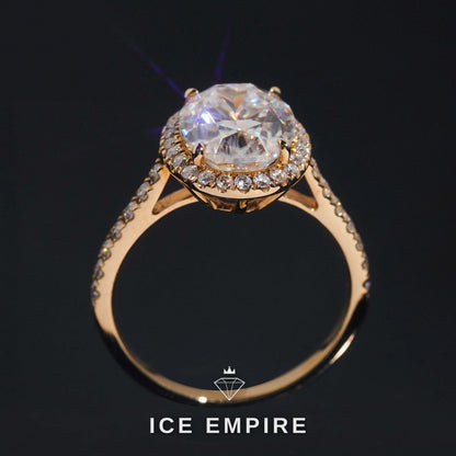 Iced Out 14K Gold Moissanite Wedding Band