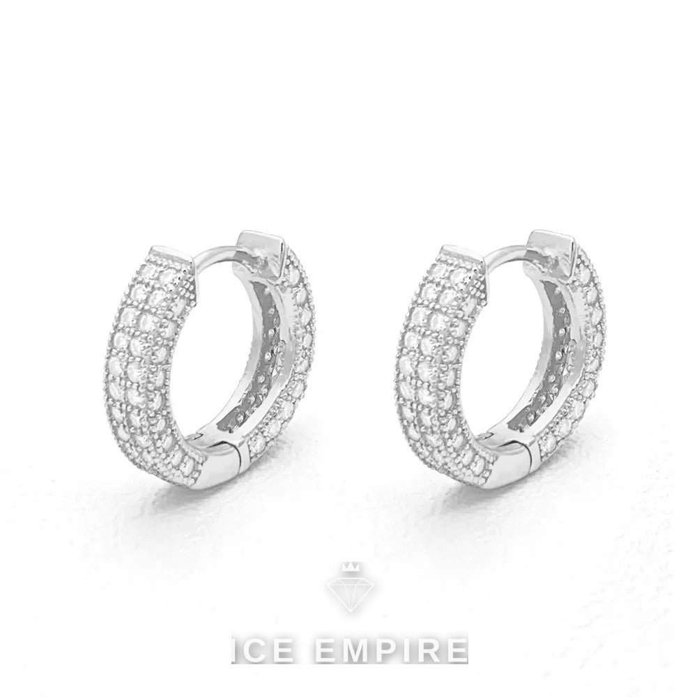 Iced Out Rose Gold Plated Moissanite Hoop Earrings