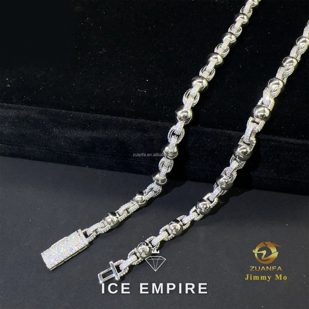 Iced Out 925 Silver Moissanite Cuban Chain