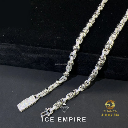 Iced Out 925 Silver Moissanite Cuban Chain
