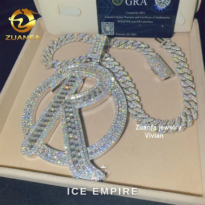 Iced Out 925 Silver Moissanite Pendant