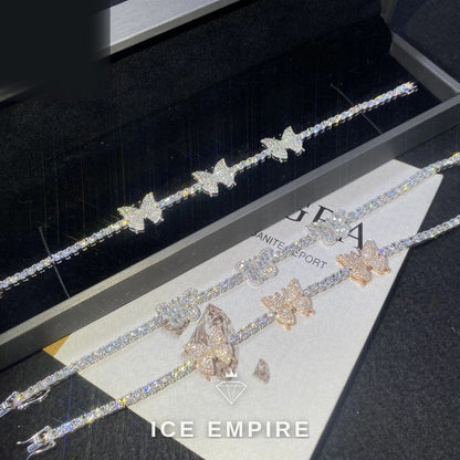Iced Out Rose Gold Moissanite Tennis Chain