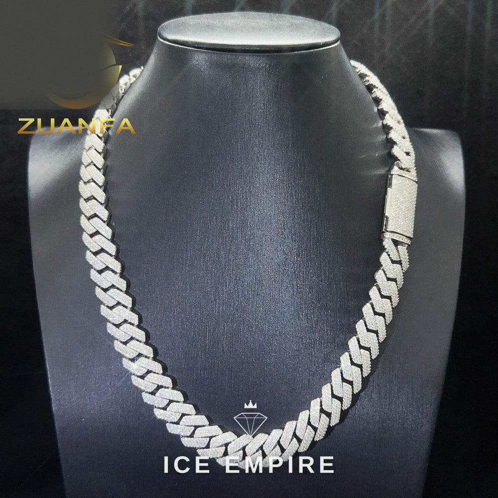 Iced Out Rose Gold Plated Moissanite Cuban Chain