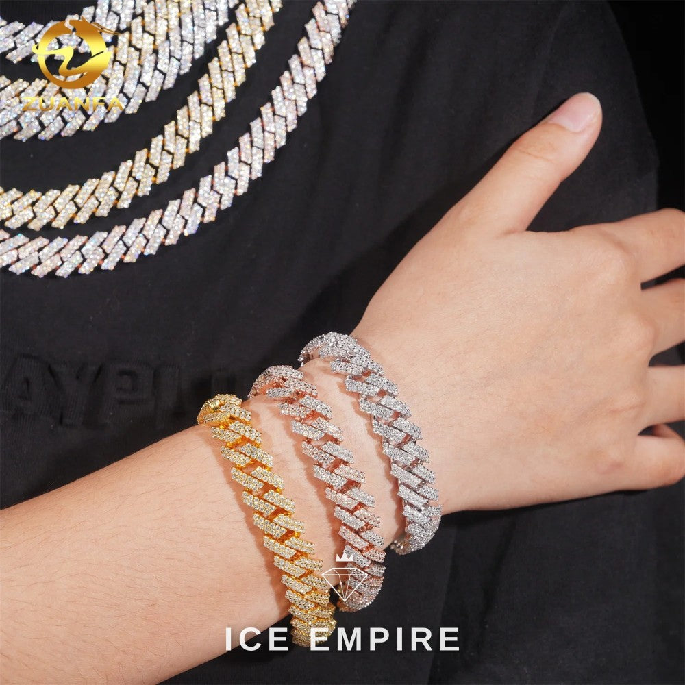 Iced Out Rose Gold Plated Moissanite Cuban Chain
