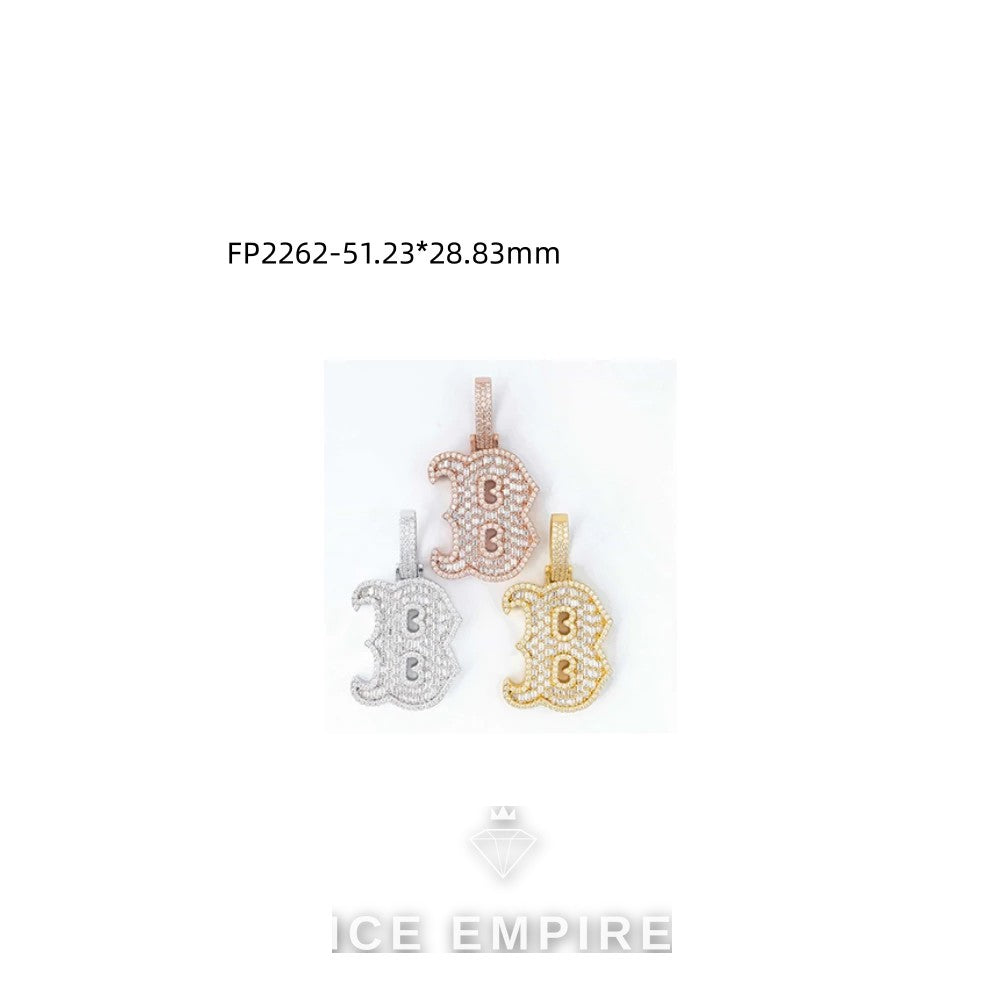 Iced Out Baguette Rose Gold Plated Pendant