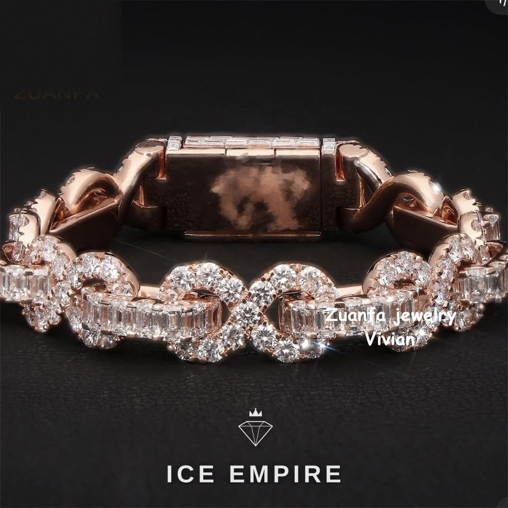 Iced Out 925 Silver Moissanite Cuban Chain