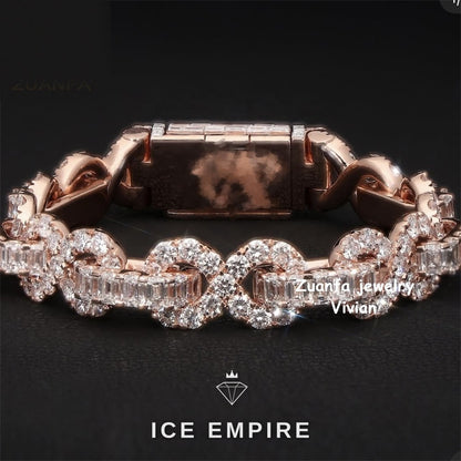 Iced Out 925 Silver Moissanite Cuban Chain