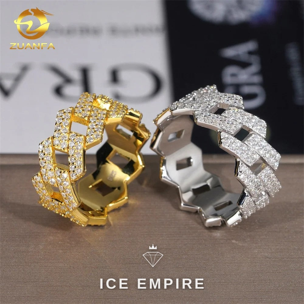 Iced Out 925 Silver Moissanite Cuban Chain