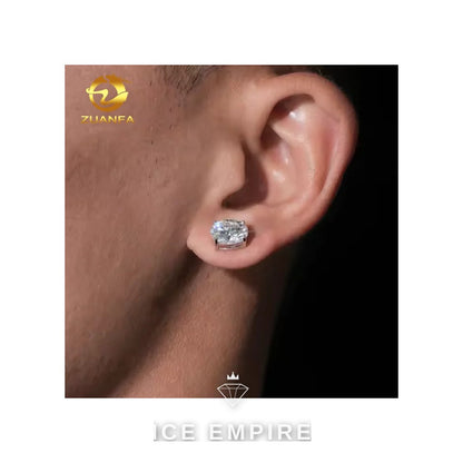 Iced Out Rose Gold Plated Moissanite Stud Earrings