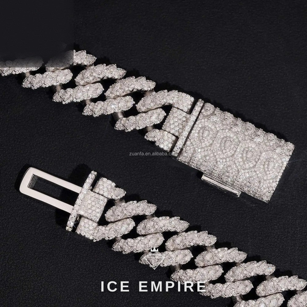 Iced Out Gold Plated Moissanite Cuban Chain