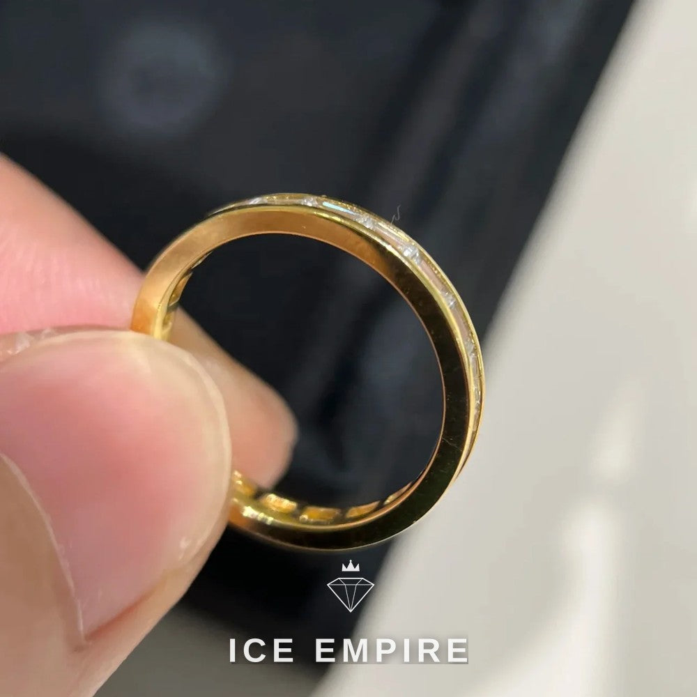 Iced Out Baguette 18K Gold Lab Grown Diamond Ring