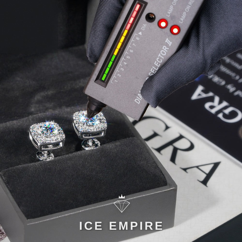 Iced Out 925 Silver Moissanite Earrings