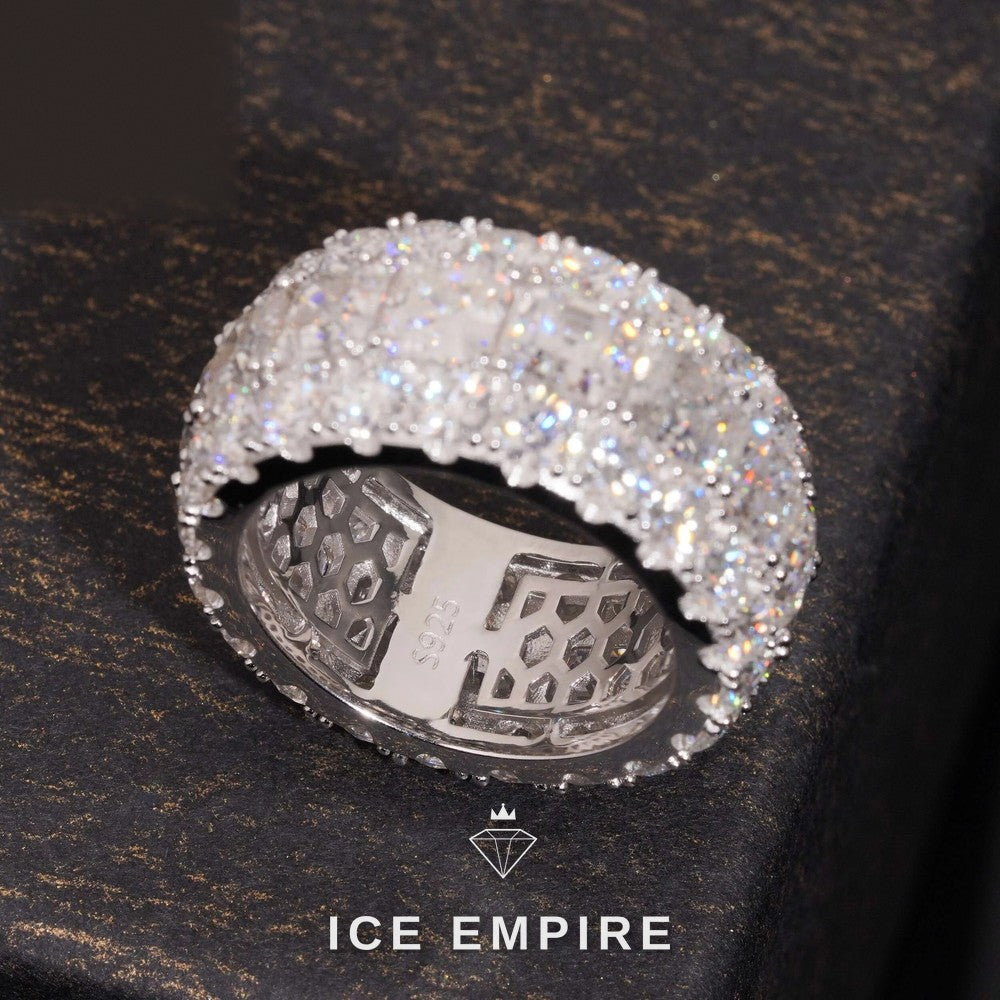 Iced Out 925 Silver Moissanite Ring