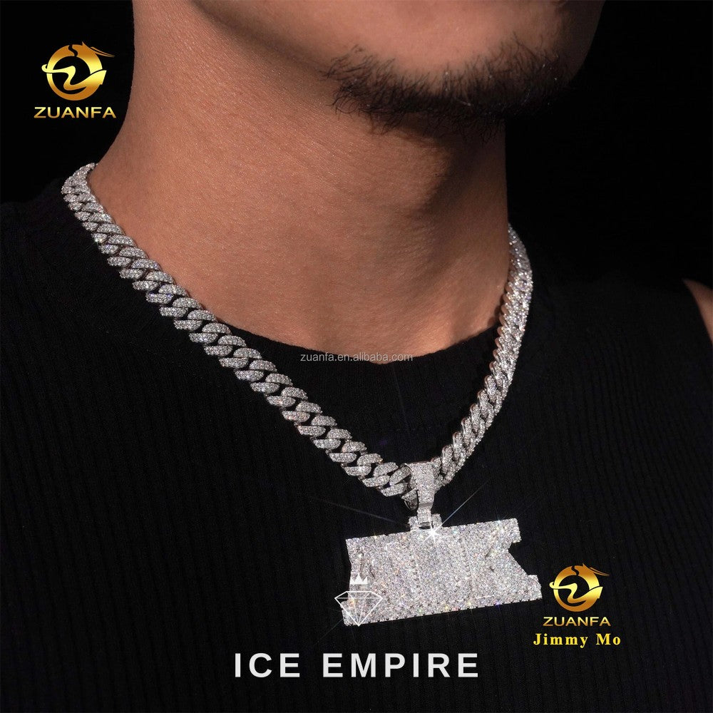 Iced Out 925 Silver Pendant