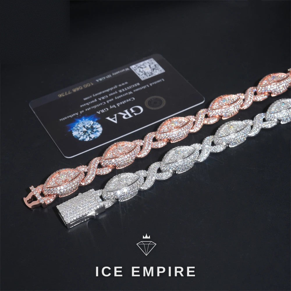 Iced Out 925 Silver Moissanite Cuban Chain