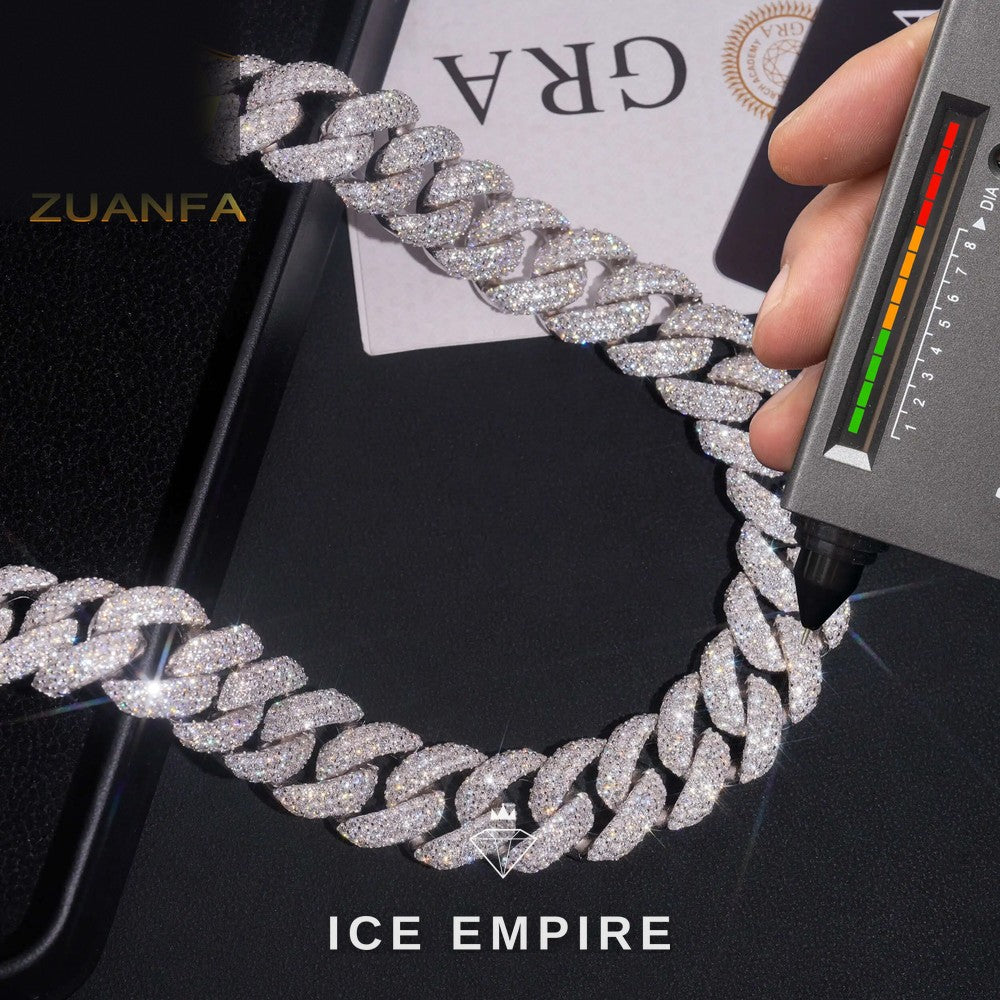 Iced Out Rose Gold Plated Moissanite Cuban Chain