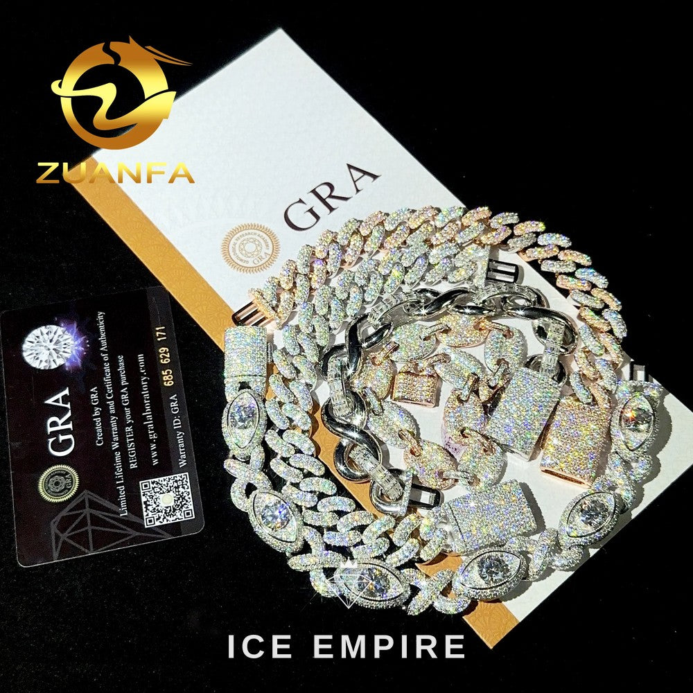 Iced Out Rose Gold Plated Moissanite Cuban Chain