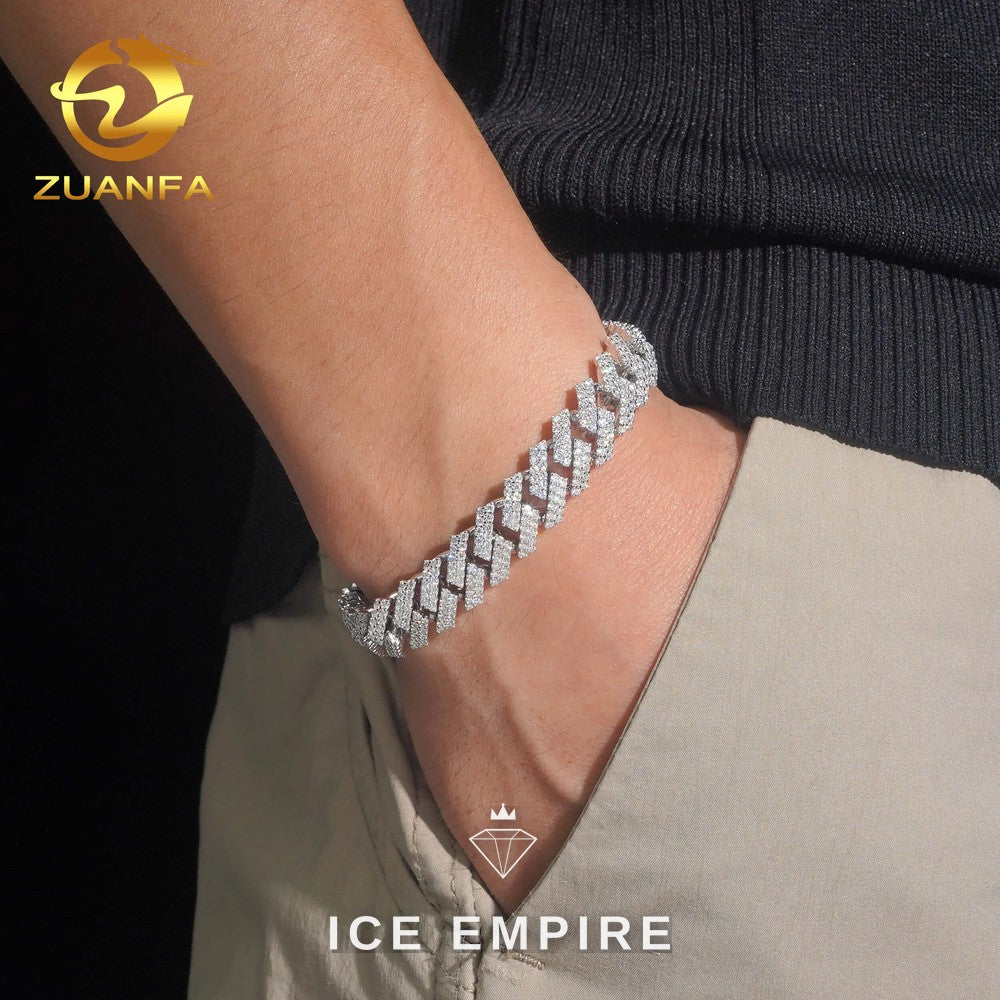 Iced Out Rose Gold Plated Moissanite Cuban Chain