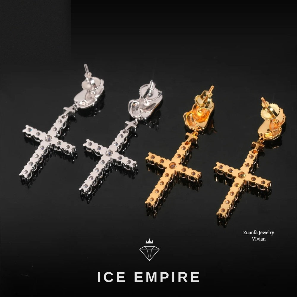 Iced Out 925 Silver Moissanite Earrings