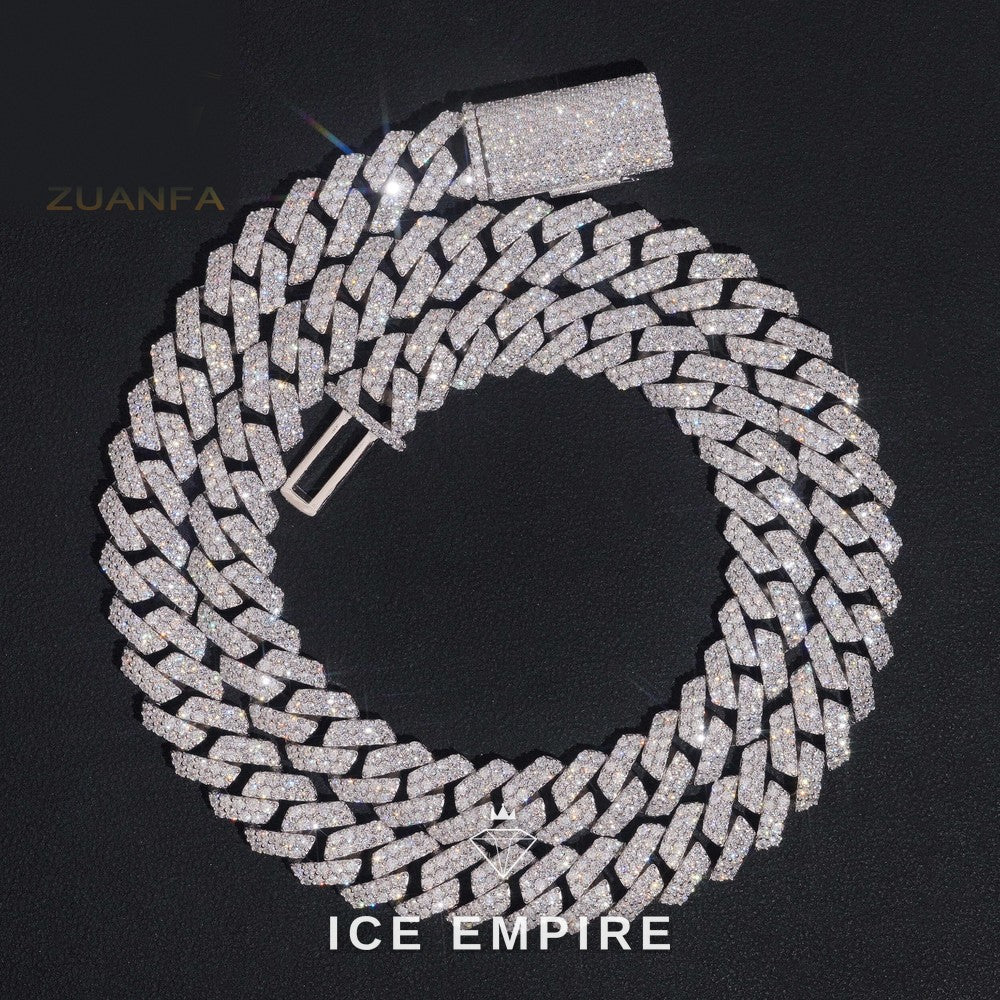Iced Out Gold Plated Moissanite Cuban Chain