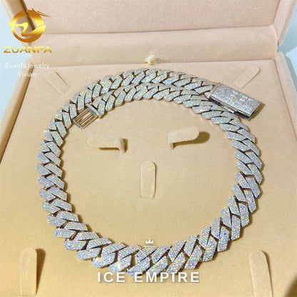 Iced Out Rose Gold Plated Moissanite Cuban Chain